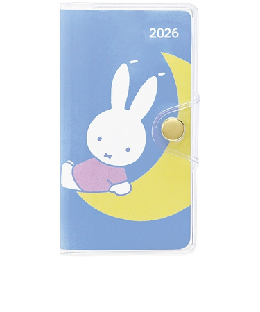 【2026年1月始まり】　クツワ　家族手帳　MIFFY　プチ　マンスリーブロック　MF919D　お月さま　日曜始まり