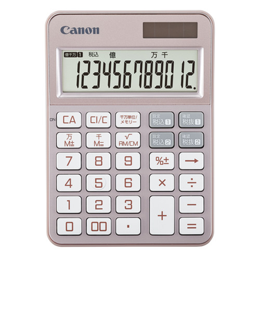 キヤノン（Canon）　カラフル電卓　ミニ卓上　12桁　KSー126WUVーPG　ピンクゴールド