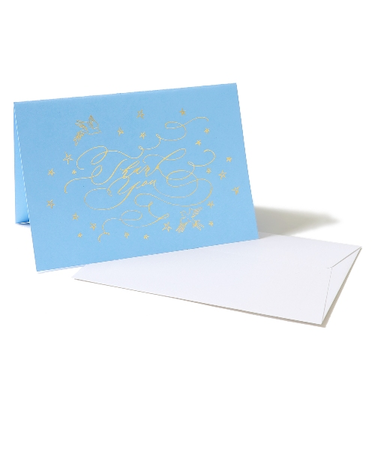 クレールフォンテーヌ（Clairefontaine）　ポレン　グリーティングカード＆封筒セット　Thank　you　cf22339set－ty　ブルー