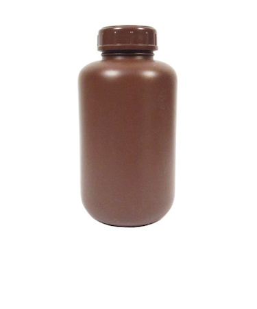ポリ広口瓶　茶　1L