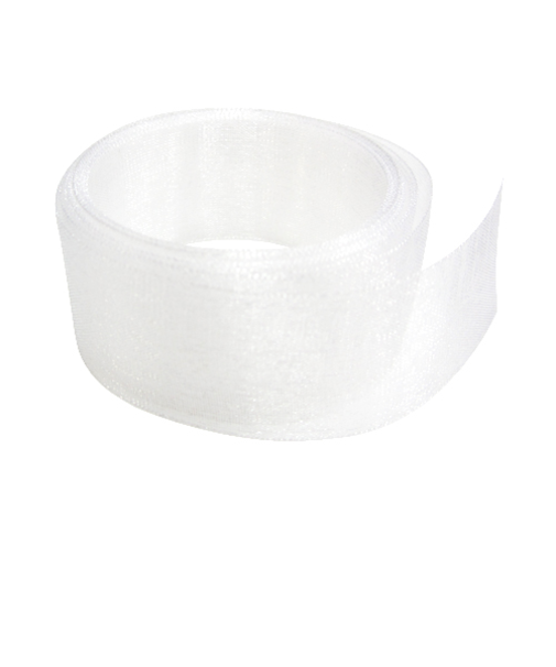 インディゴ　オーガンジーリボン　25mm　PR680　02WH　ホワイト