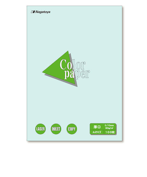 長門屋商店　カラーペーパー　A4　厚口　水　ナ－3310