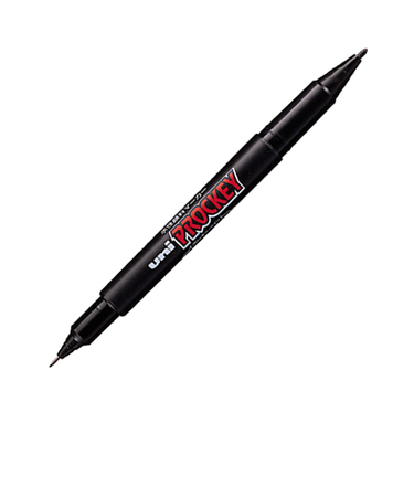 三菱鉛筆　プロッキー　極細＋細字丸芯　PM－120T　黒