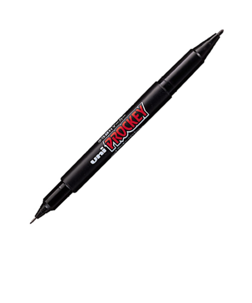 三菱鉛筆　プロッキー　極細＋細字丸芯　PM－120T　黒