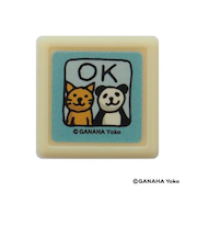 こどものかお　がなはようこミニ浸透印　0549－011　ネコとパンダ/OK