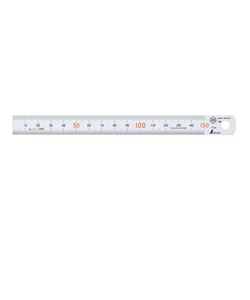 シンワ　マグネチックスケール　赤数字入　13501　シルバー　15cm　マグネット付　JIS