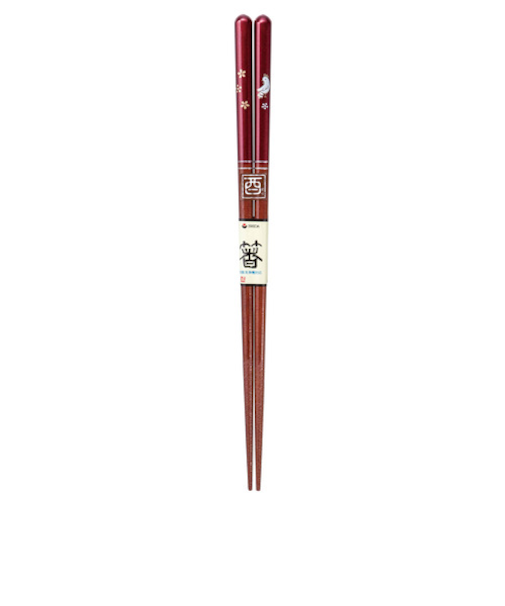 イシダ　食洗　干支箸　酉　21cm　朱