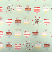 インディゴ　PW407　ロールペーパー　バースデーケーキ　ミントグリーン