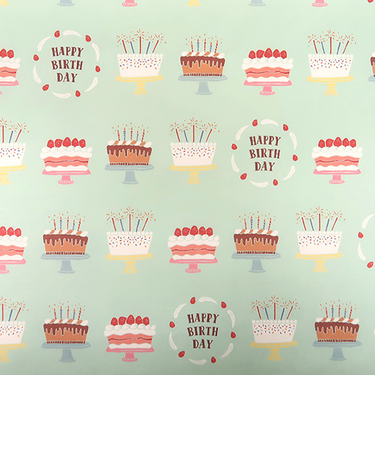 インディゴ　PW407　ロールペーパー　バースデーケーキ　ミントグリーン