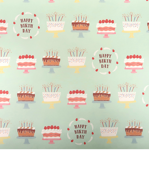 インディゴ　PW407　ロールペーパー　バースデーケーキ　ミントグリーン