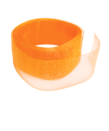 インディゴ　オーガンジーリボン　25mm　PR692　24OR　オレンジ