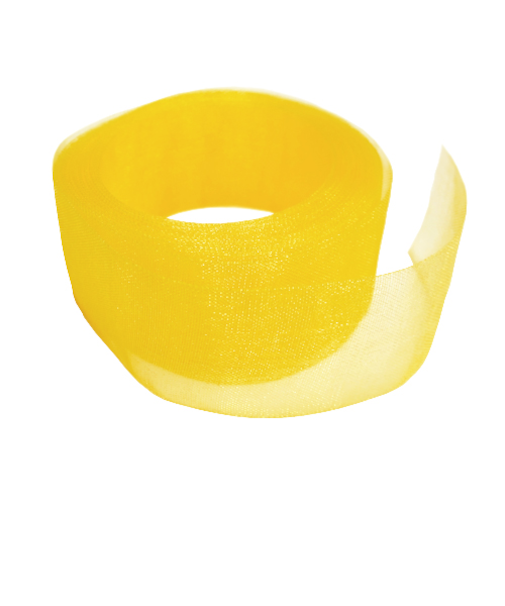 インディゴ　オーガンジーリボン　25mm　PR691　32YE　イエロー