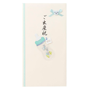 ミドリ（MIDORI）　PC　金封　ご出産祝　哺乳瓶柄　水色　25199006
