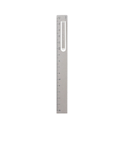 クツワ　クリップ付アルミ定規　ハサルラ　XS07SV　シルバー