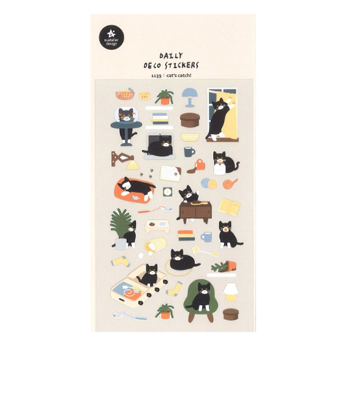 スワテリエ（suatelier）　ステッカー　1139　cats　catch！