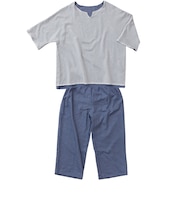 わさらふ（wasaraf）　和さらし2枚重ねガーゼパジャマ　メンズ　L　ダークブルー