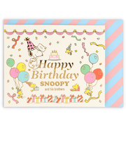 ホールマーク（Hallmark）　ミニカード　誕生お祝い　立体　スヌーピー　818012　きょうだいとイチゴケーキ2