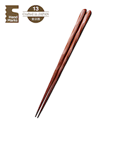 ハンズオリジナル Hand Marks 手になじむ先角の天然木箸 削り・紫檀 21.5cm
