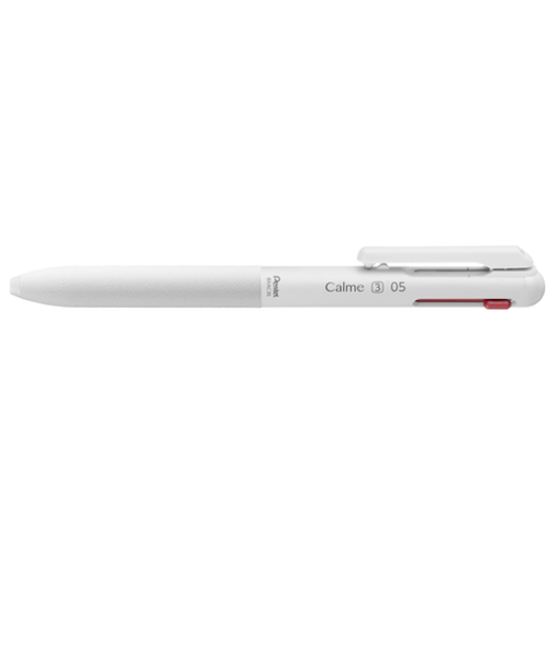 ぺんてる（Pentel）　カルム（Calme）　3色ボールペン　0.5mm　BXAC35W　グレイッシュホワイト