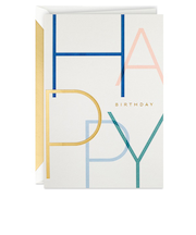 ホールマーク（Hallmark）　輸入カード　誕生お祝い　シグネチャー・スタジオ・コレクション　808822　レタリングハッピー