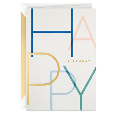 ホールマーク（Hallmark）　輸入カード　誕生お祝い　シグネチャー・スタジオ・コレクション　808822　レタリングハッピー