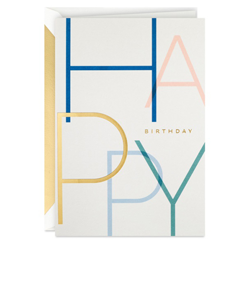 ホールマーク（Hallmark）　輸入カード　誕生お祝い　シグネチャー・スタジオ・コレクション　808822　レタリングハッピー