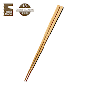 ハンズオリジナル　Hand　Marks　手になじむ先角の天然木箸　四方面・つげ　21.5cm
