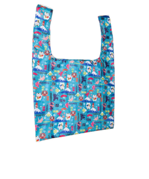 ティーティーシー（TTC）　タビタツ　エコバッグ　日本ミックス青