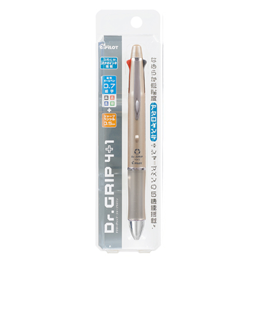パイロット（PILOT）　ドクターグリップ4＋1　細字0.7mm＋シャープ0.5mm　PBKHDF1SFN-CG　シャンパンゴールド　ブリスターパック入り