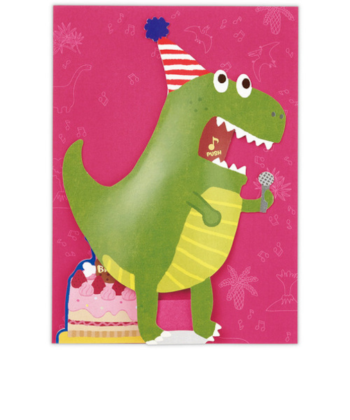 ホールマーク（Hallmark）　オルゴールカード　誕生お祝い　811242　ダミ声恐竜