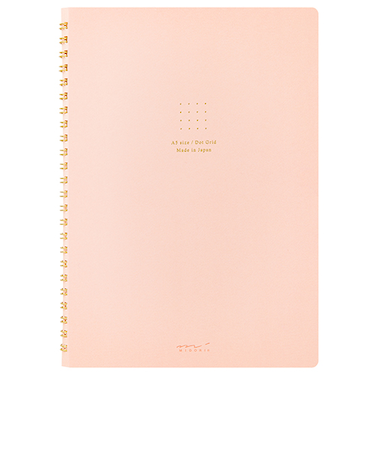ミドリ（MIDORI）　カラーリングノート（A5）　ドット方眼　15332006　ピンク