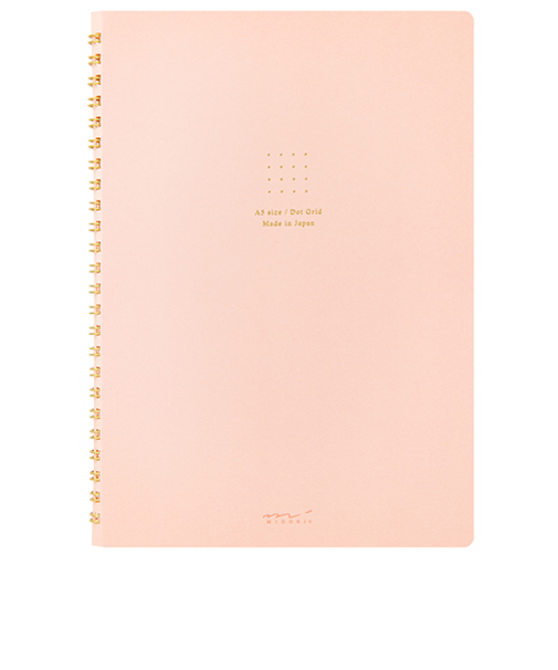 ミドリ（MIDORI）　カラーリングノート（A5）　ドット方眼　15332006　ピンク