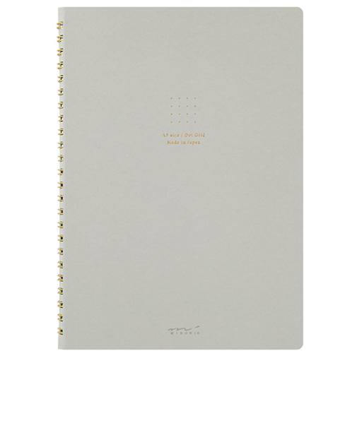 ミドリ（MIDORI）　カラーリングノート（A5）　ドット方眼　15330006　グレー