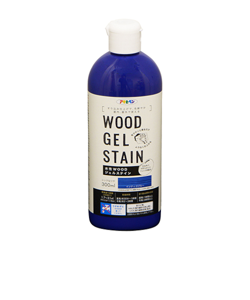 アサヒペン　水性　WOODジェルステイン　300mL　インディゴブルー