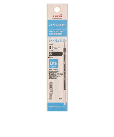 三菱鉛筆　ジェットストリーム替芯（Lite　touch　ink）　0.5mm　SXR-L80-05　黒