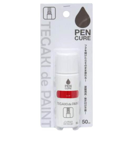 ニッペ　ペンキュア　TEGAKI　de　PAINT　レッド　50mL