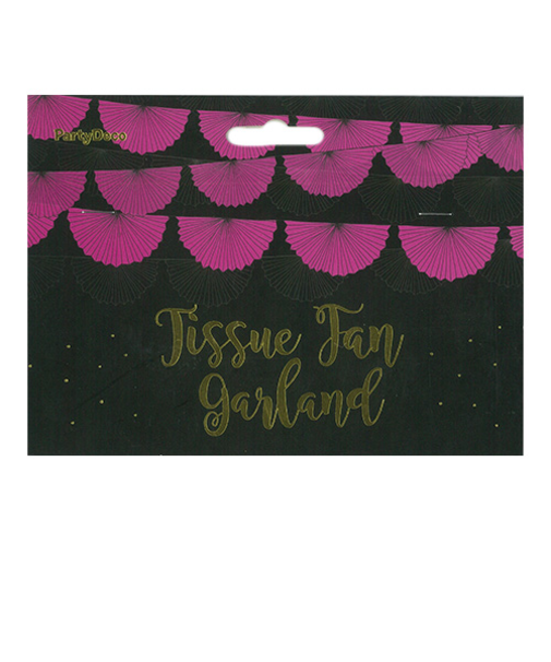PartyDeco　ガーランド　ロゼット　ダークピンク