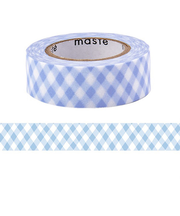 マークス(MARK'S) maste 水性ペンで書けるマスキングテープ 小巻 MST-FA12-E チェック・ブルー