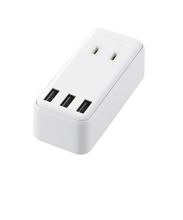 エレコム（ELECOM）　モバイルUSBタップ　直差し／2口＋3ポート　MOT-U08-23WH　ホワイト