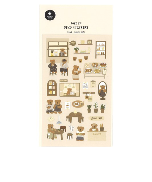 スワテリエ（suatelier）　ステッカー　1145　ggumi　cafe　くまさんカフェ