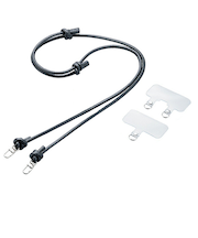 エレコム（ELECOM）　ショルダーストラップ　レザー丸紐　6mm　P-STSDH2LR06BK　ブラック