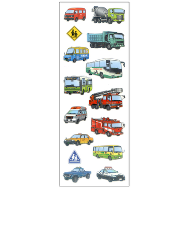 オクヤマ　ラメ入りシール　CR255　いろんなクルマ