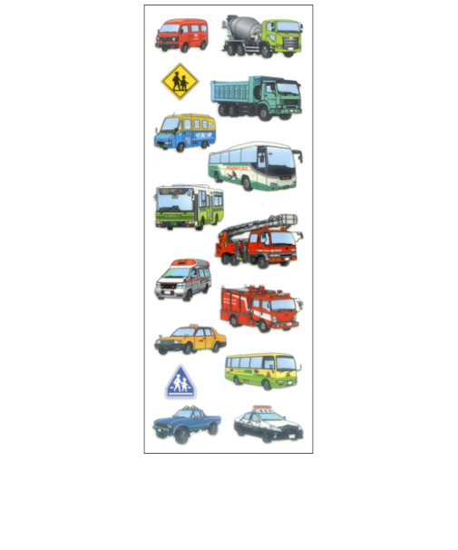 オクヤマ　ラメ入りシール　CR255　いろんなクルマ