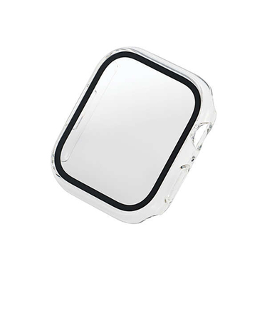 エレコム（ELECOM）　AppleWatch45mm用フルカバーケース　プレミアムガラス　高透明　AW-21AFCGCR　クリア