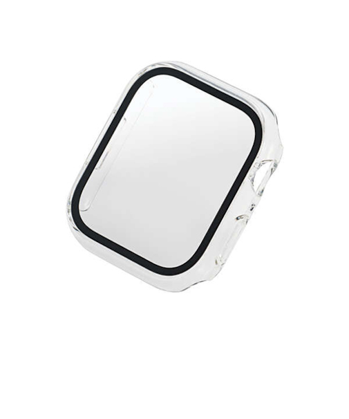 エレコム（ELECOM）　AppleWatch45mm用フルカバーケース　プレミアムガラス　高透明　AW-21AFCGCR　クリア
