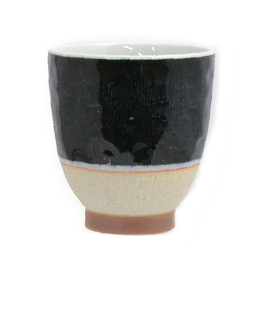 逸品社　波佐見焼　四季彩　湯呑　黒鶴（くろづる）