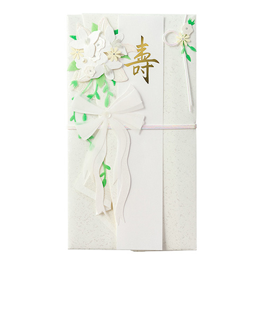 ミドリ（MIDORI）　PC　金封　結婚祝　ブーケ　白柄　25145006