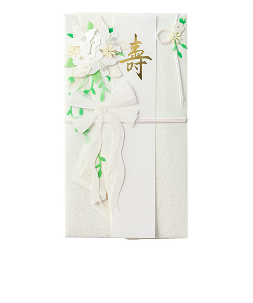 ミドリ（MIDORI）　PC　金封　結婚祝　ブーケ　白柄　25145006