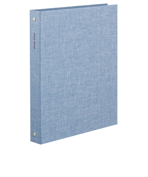 ハンズオリジナル　リングアルバム　A4　ブルーシャンブレー