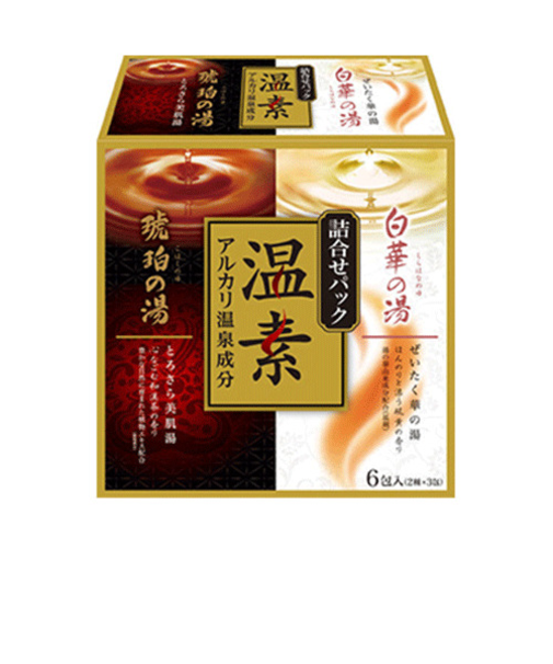 アース製薬　温素　琥珀の湯＆白華の湯詰合せパック　6包入り　医薬部外品